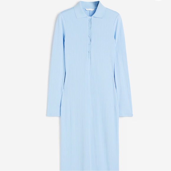 Light Blue Long Sleeve Dress - Picture 3 of 3